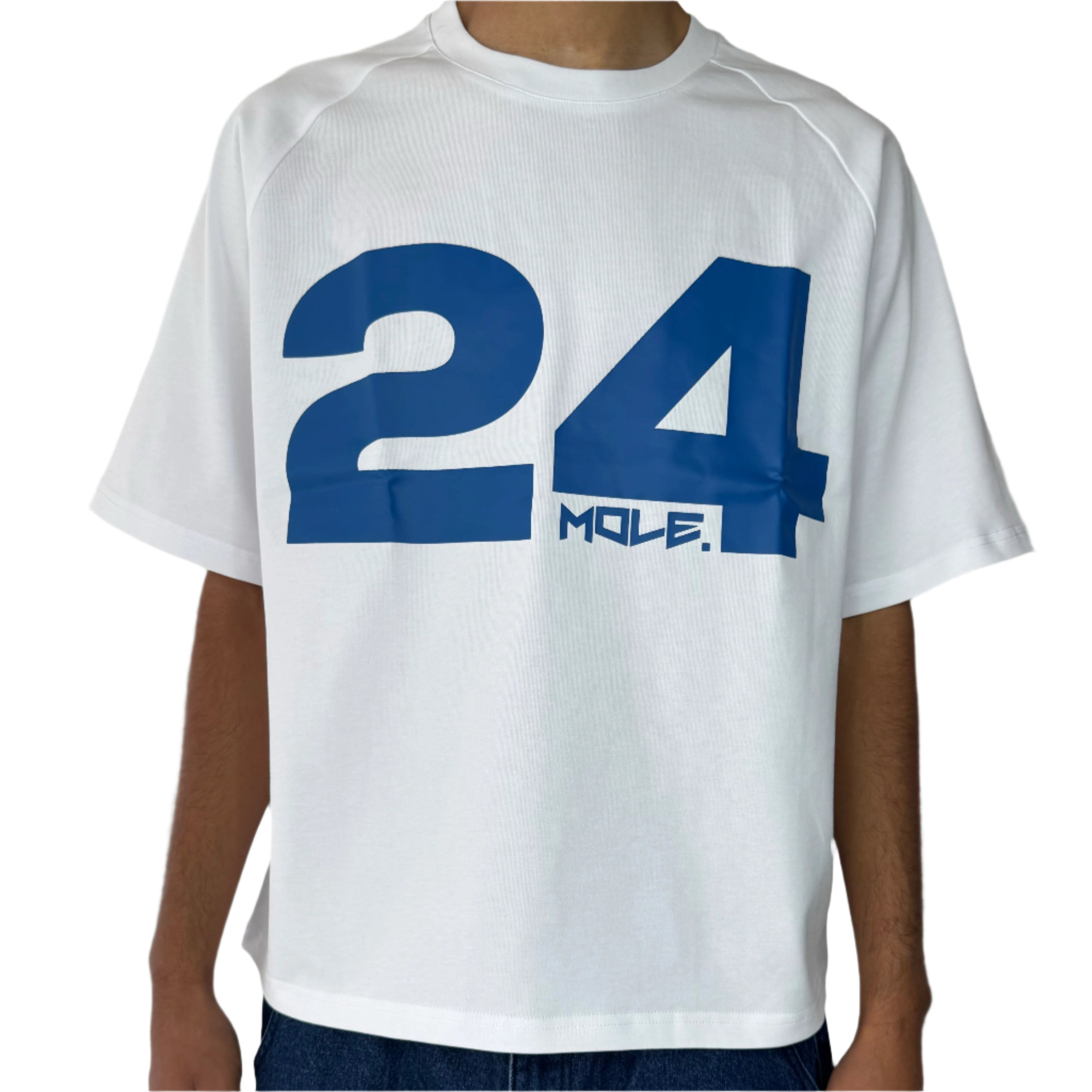 24 tee white/blue